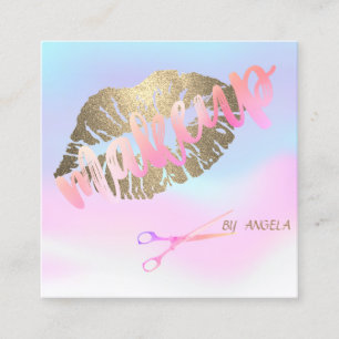 Moderne elegante Holografie-Glitterie-Lippen, Sche Quadratische Visitenkarte