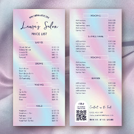 Moderne, elegante Holographic Salon Menu Preislist Werbekarte