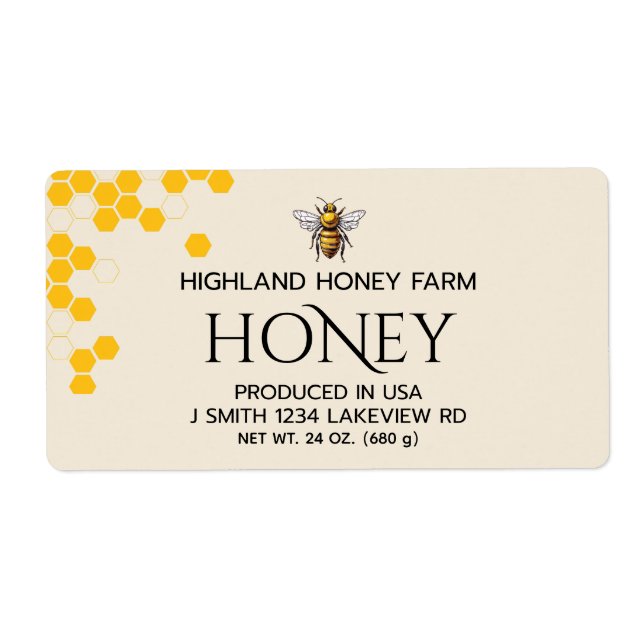Moderne elegante Honey Labels (Vorne)