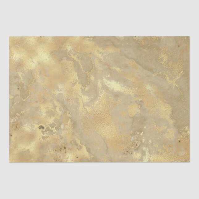 Moderne elegante Imitate Gold Aquarellmarble Muste Seidenpapier (Vorderseite)