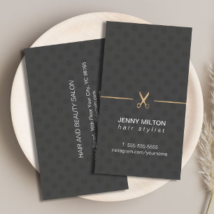 Moderne Elegante Imitate Gold Schwarz-Weiß-Haarste Visitenkarte