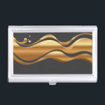 Moderne elegante Imitate Gold Visitenkarten Dose<br><div class="desc">Eleganter glamouröser schwarzer Hintergrund mit Imitaten Gold . Ein elegantes und raffiniertes Design. Die perfekte coole Geschenkidee für sie zu jedem Anlass.</div>