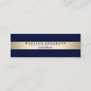 Moderne Elegante Imitate Goldene Foil gestreift Mini Visitenkarte