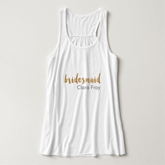 Moderne, elegante Imitate goldfarbener Bräunungste Tank Top (Design Vorderseite)