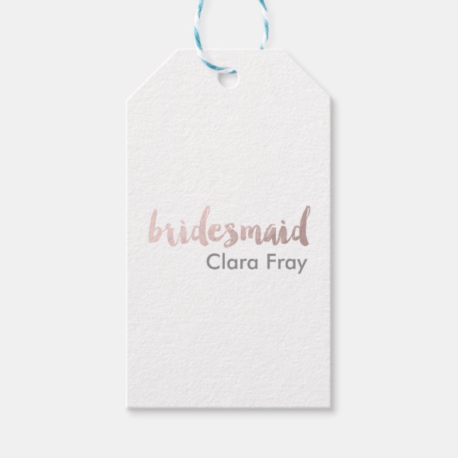 moderne elegante Imitate Rose Goldüberschrift Geschenkanhänger (Vorderseite)