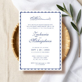 Moderne, elegante islamische Hochzeit mit gewellte Einladung