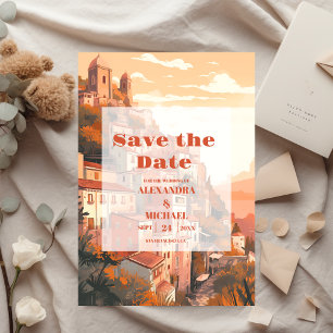 Moderne elegante Italien-Hochzeit in Urlaubsort Save The Date