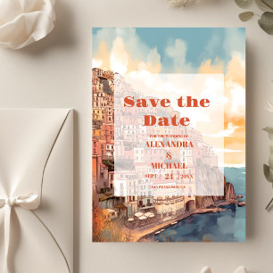 Moderne elegante Italien-Hochzeit in Urlaubsort Save The Date