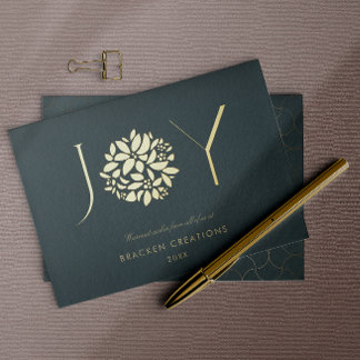 Moderne Elegante JOY Corporate Christmas Folien Feiertagskarte