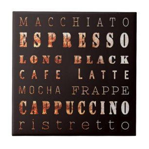 Moderne elegante Kaffeetypen Typografie Fliese