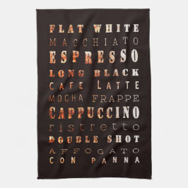 Moderne elegante Kaffeetypen Typografie Geschirrtuch