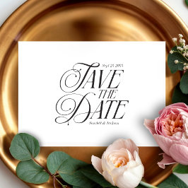 Moderne elegante Kalligrafie Einfache Hochzeit Save The Date