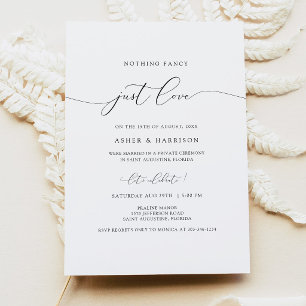 Moderne elegante Kalligrafie-Elopement-Empfang Einladung