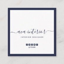 Moderne Elegante Kalligrafie Midnight Blue Social