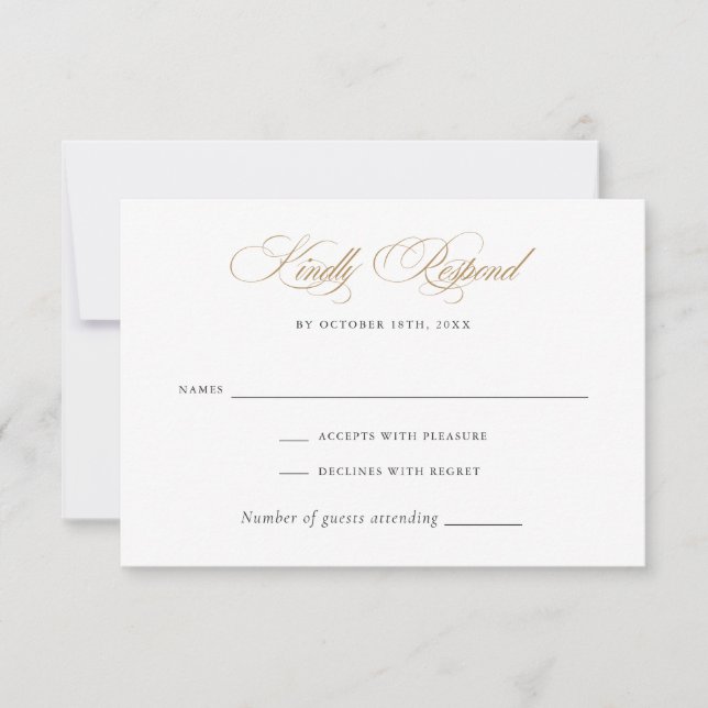 Moderne elegante Kalligrafie Script Wedding RSVP Einladung (Vorderseite)
