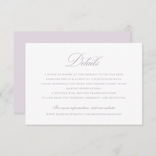 Moderne, elegante Kalligrafie-Skriptdetails für Ho Einladung (Vorne/Hinten)