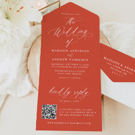 Moderne elegante Kalligrafie Verona Sunset Wedding All In One Einladung