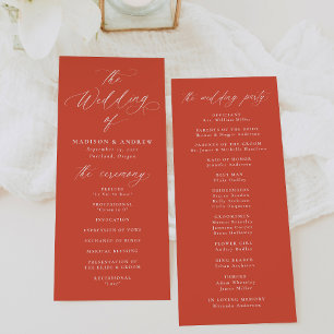 Moderne elegante Kalligrafie Verona Sunset Wedding Programm