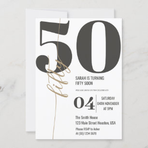Moderne elegante Kalligraphie 50. Geburtstag Einladung