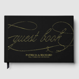 Moderne elegante Kalligraphie-Hochzeit Gästebuch