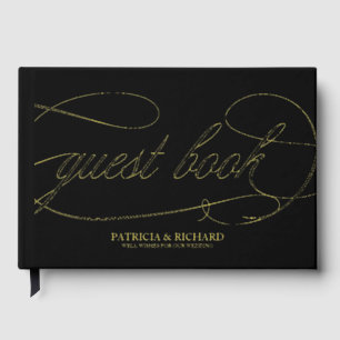 Moderne elegante Kalligraphie-Hochzeit Gästebuch