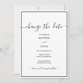 Moderne elegante Kalligraphie-Hochzeit Save The Date