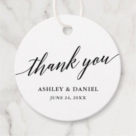 Moderne elegante Kalligraphie Hochzeit Vielen Dank Geschenkanhänger