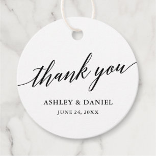 Moderne elegante Kalligraphie Hochzeit Vielen Dank Geschenkanhänger