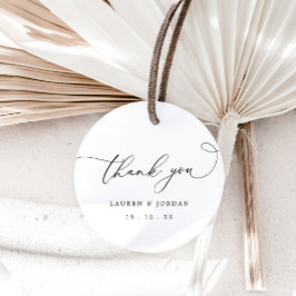 Moderne elegante Kalligraphie Hochzeit Vielen Dank Geschenkanhänger