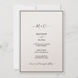 Moderne elegante Kalligraphie Monogram Wedding Ankündigung