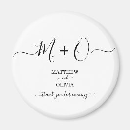 Moderne elegante Kalligraphie Monogram Wedding Magnet