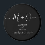Moderne elegante Kalligraphie Monogram Wedding Magnet<br><div class="desc">Personalisieren Sie diesen modernen und eleganten Hochzeitsmagnet mit Monogramm/Doppel,  verbunden mit dekorativen Wimpern. Gönnen Sie Ihren Gästen Geschenke für Ihre feierliche Hochzeit.</div>