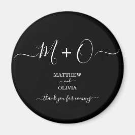 Moderne elegante Kalligraphie Monogram Wedding Magnet