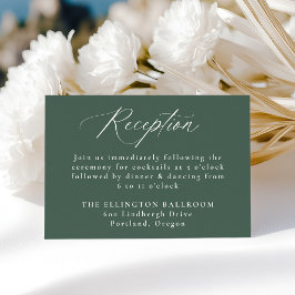 Moderne elegante kalligraphische Grüne Hochzeitsem Begleitkarte