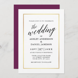 Moderne elegante kalligraphische Hochzeitssaison C Einladung