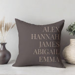 Moderne Elegante Kinder nennen Personalisierte Fam Kissen<br><div class="desc">Moderne Elegante Kinder nennen sich Personalisiertes Familienwurzelkissen.</div>