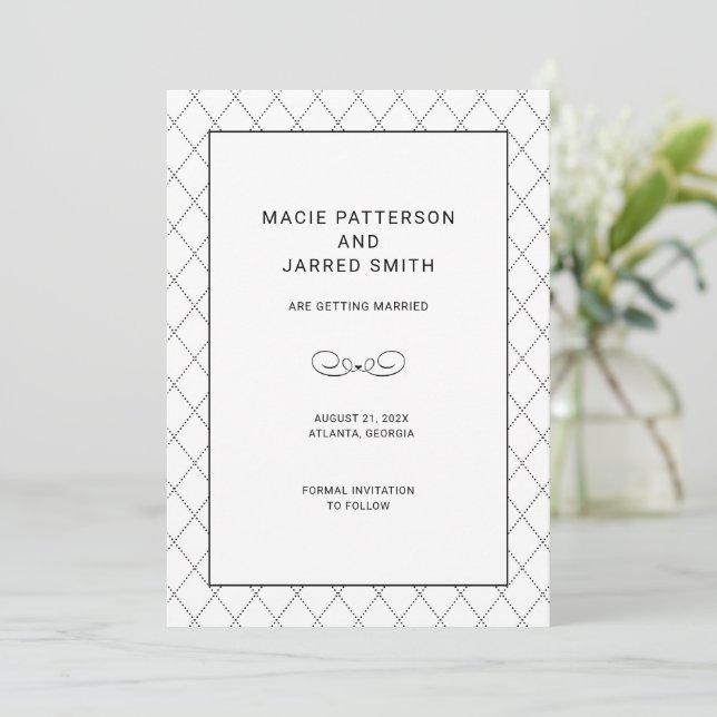 Moderne Elegante Klassik Minimalistisch Save The Date (Stehend Vorderseite)