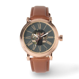 Moderne elegante klassische Fotopop Vatertag Armbanduhr