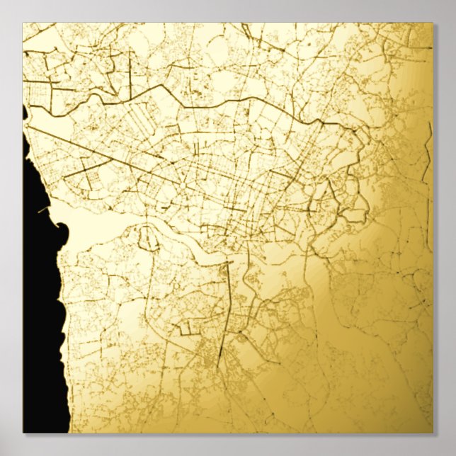 Moderne elegante, klassische Geschenkkarte Porto,  Foliendrucke (Vorderseite)