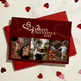 Moderne Elegante Klassische Rote Chic Valentinstag Folien Feiertagskarte