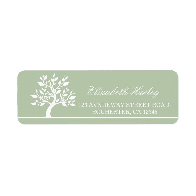 Moderne elegante, klassische Tree Address Label-Vo (Vorne)