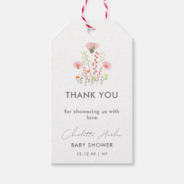 Moderne Elegante Kleine Wildblumen Kinderdusche Geschenkanhänger