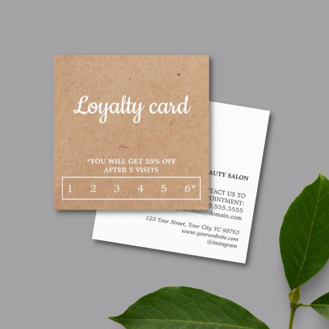 Moderne elegante Kraft White Loyalty Card Treuekarte (Von Creator hochgeladen)