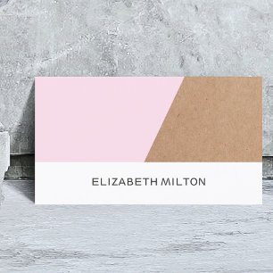 Moderne elegante Kraftpapier-Rose Weiße Geometrie Visitenkarte