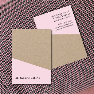 Moderne elegante Kraftpapier-Rosen-Innenausstatter Visitenkarte