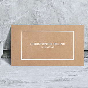 Moderne elegante Kraftpapier-Weiß-Berater Visitenkarte