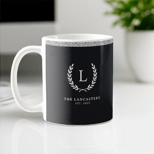 Moderne elegante Kranz Familienname Benutzerdefini Kaffeetasse