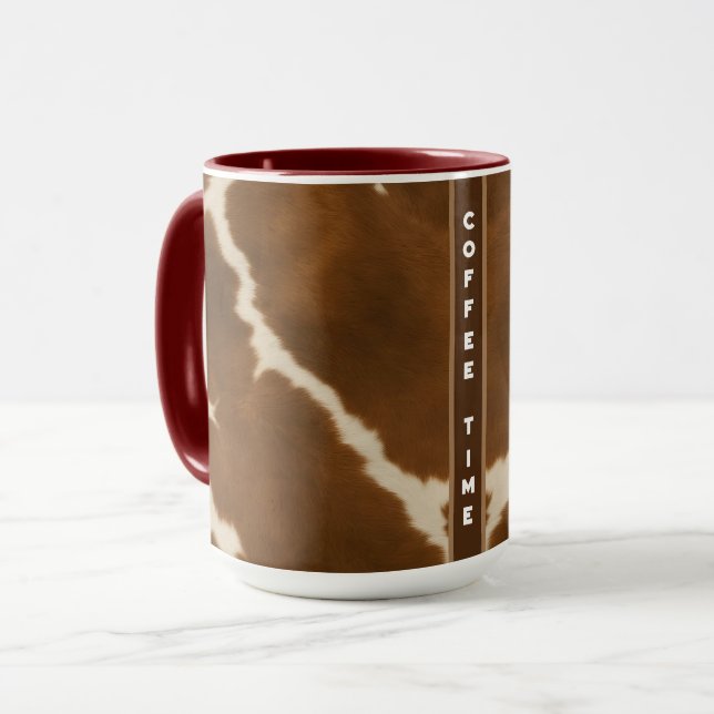 Moderne Elegante Kuh Imitate Leather Collection Tasse (Vorderseite Links)