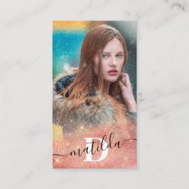 Moderne, elegante Kupfergold-Glitzer-Fotografie Visitenkarte