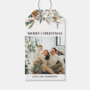 Moderne Elegante Landschaft & Foto   Schwarzes Wei Geschenkanhänger